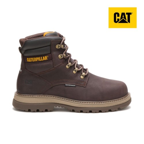 CAT Fairbanks 6" Waterproof Steel Toe Men's Work Boots Dark Brown (AU D-516) Australia